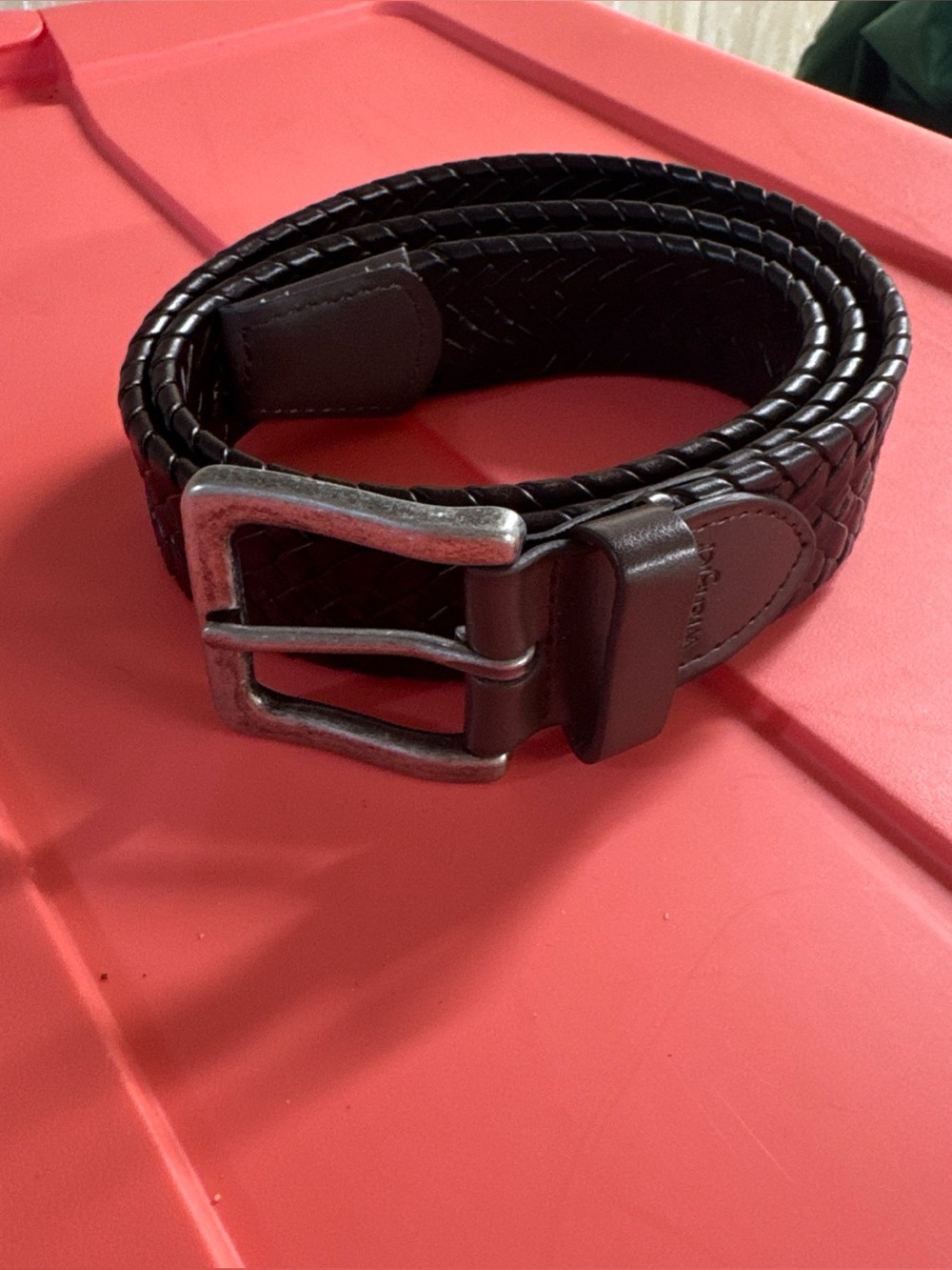 Wrangler Men's Brown Woven Braided Bonded Leather Belt Size 34